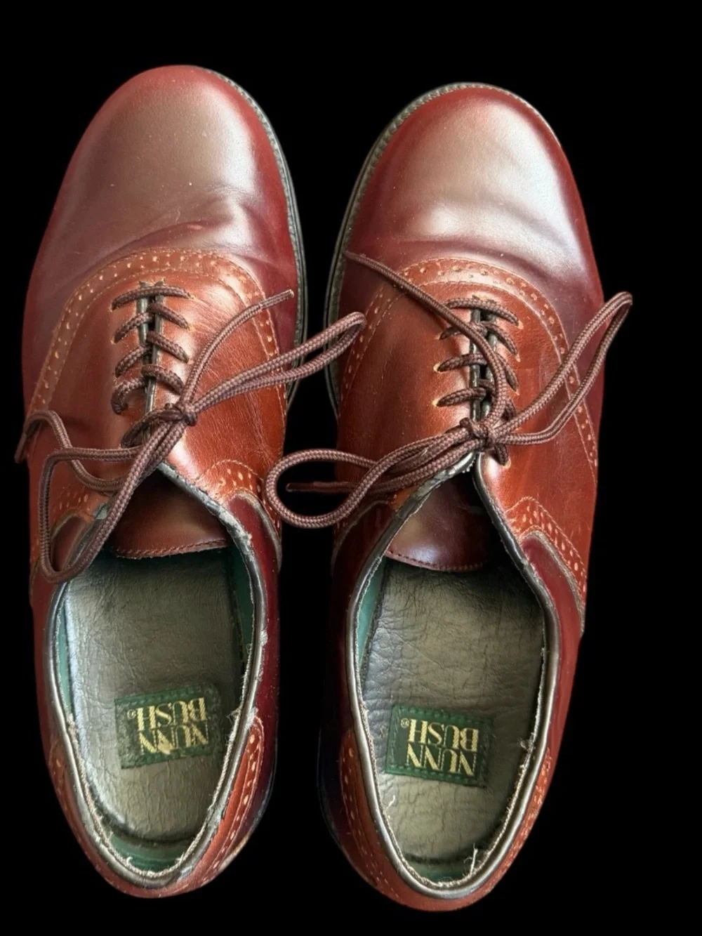 NUNN BUSH Monroe Mens Saddle Oxford Leather Burgundy Shoes Sz 9.5